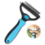 Pet Grooming Brush – Double Sided Shedding And Dematting Undercoat Rake Comb - Image 13