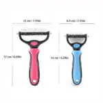 Pet Grooming Brush – Double Sided Shedding And Dematting Undercoat Rake Comb - Image 14