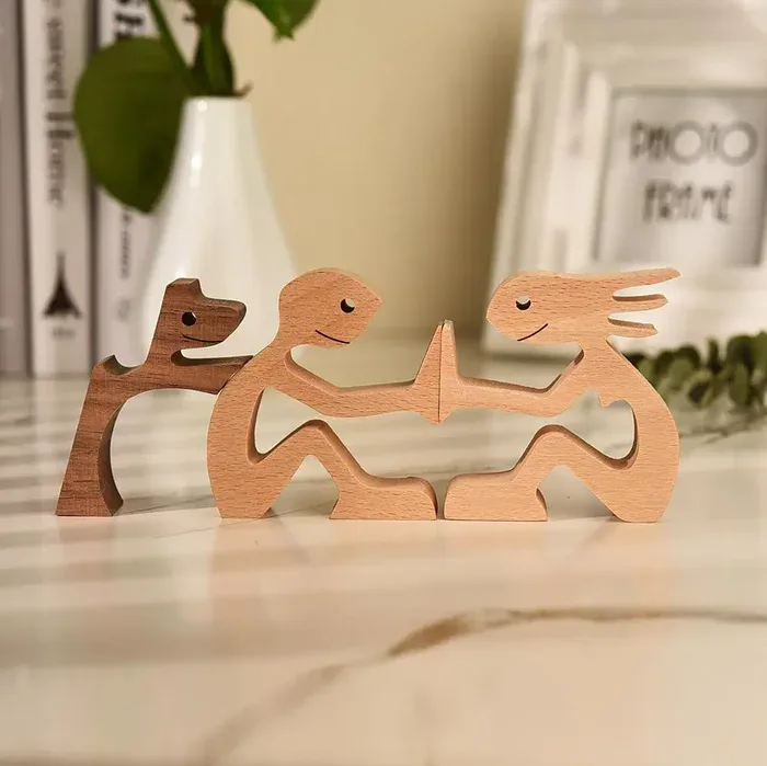Elegant Wooden Pet Sculpture