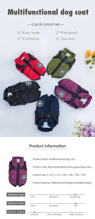 Dog in Harness Jacket